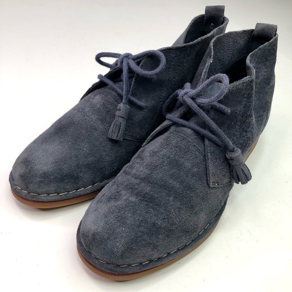 Hush Puppies blue suede chukka ankle boots lace up size 7.5 wide - Picture 9 of 9